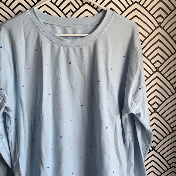 Baby blue heart shirt long sleeve oversized - Picture 2 of 3